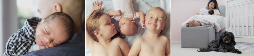 trio of newborn photography images